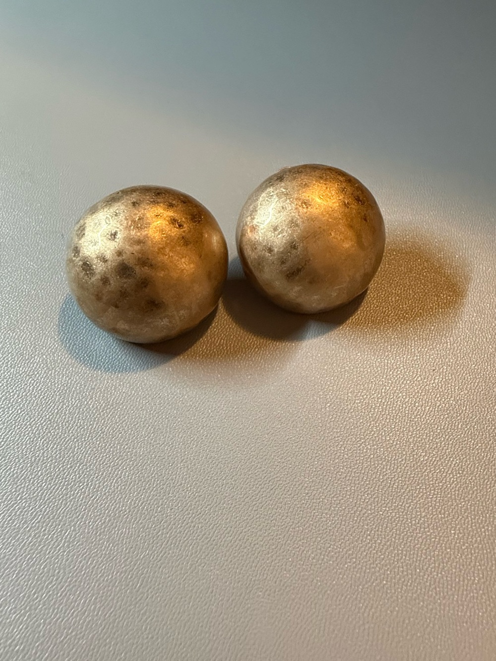 Gold Tone Oversized Dome Statement Clip-On Earrings 🗽 - Picture 5 of 9